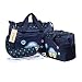 Fafada 4pcs Multifunctional Mummy baby Changing Bag Hospital Nursing Travel Handbag Diaper Set Navy Blue