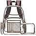 Produktbild FOSTAK Klar Rucksack PVC Transparent Taschen Durchsichtig Schulrucksack Clear Bookbag Reise Backpack Gepäck Beutel Outdoor Organizer Fit 15 Zoll Laptop,Bronze