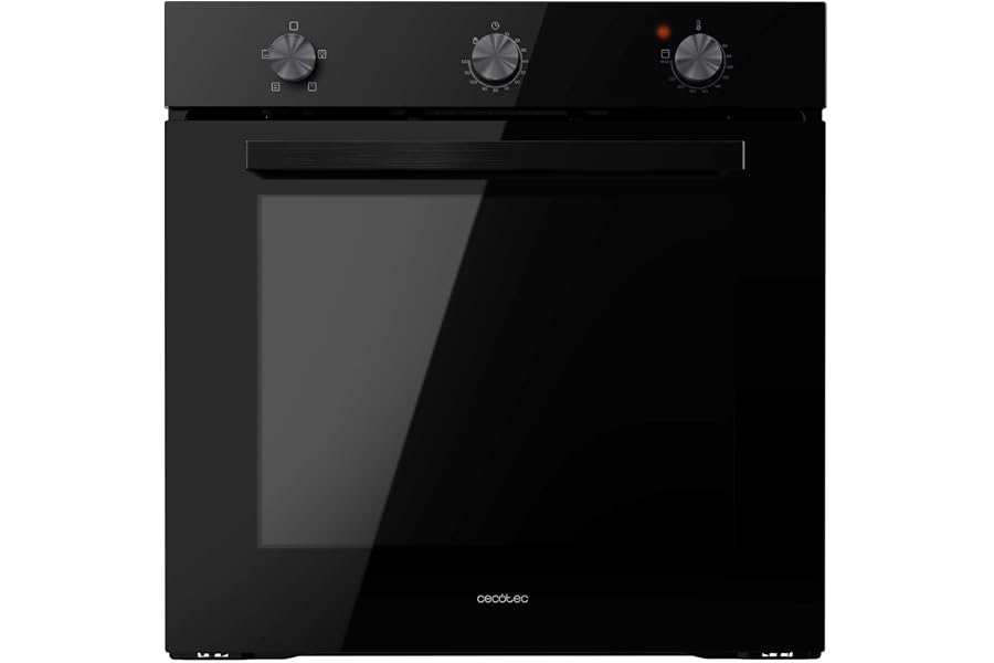 Cecotec Horno Integrable Convencional Bolero Hexa C136000 Glass Black Time A. 2800W, 77L, Bajo Consumo, Temporizador, 4 Funci