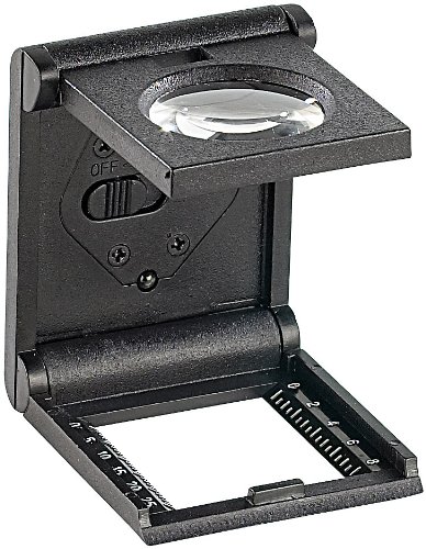 AGT 5-fach Mini-Lupe mit LED-Beleuchtung und Standfuß