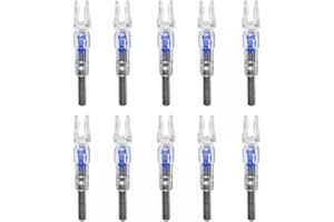 DONGKER 10pcs Archery Bow Nock,LED Nock Automatically Lighted Nock 6.2mm LED Glowing Arrow Nock Tail for Hunting Shooting