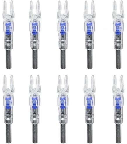 thumbnail image 2 of 12-Pack LED Lighted Arrow Nocks For 6.2mm Arrow Shafts - Glow In Dark Hunting Accessories 2 of 11