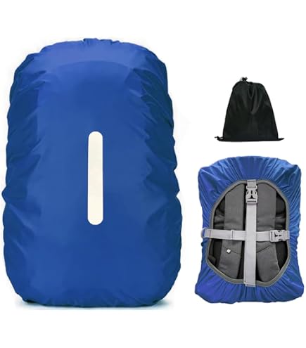 Housse De Pluie Imperméable Pour Sac à Dos 15-25L - Noire Avec Bandes Réfléchissantes - Protection Contre Intempéries - 3