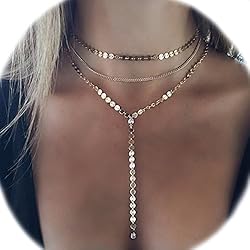 Jovono - Gargantilla para Mujer con múltiples Capas, Color Dorado