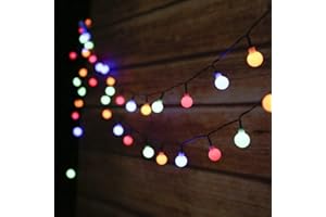Tomshine Guirlande lumineuse extérieure solaire 50 LED 6,9 m Guirlande lumineuse LED décorative IP44 étanche 8 modes, guirlandes lumineuses pour extérieur, intérieur, fêtes de Noël (multicolore)