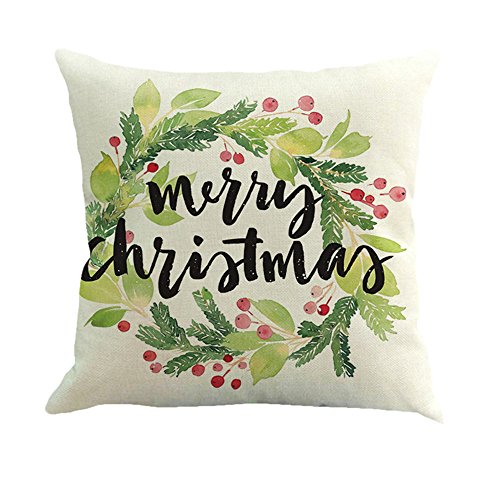 Preisvergleich Produktbild DOGZI Kopfkissen, Kissen Ferkissen Schlafkissen - Haushalt Wohnen Heimtextilien Bettwaren Bettwäsche Happy Christmas Kissenbezüge Leinen Sofa Home Decor Kissenbezug