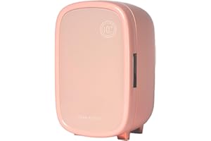 Flamingueo Frigorifero Piccolo 12L - Mini Frigo con Luce Interna, 12V/220V, Mini Frigo da Camera, Frigo per Cosmetici, Funzione Raffreddamento