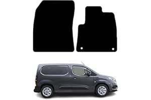 PRIME CAR MAT .CO.UK PCM - Tailored Fit Car Floor Mats for Vauxhall Combo Van Front 2019 On - Grey Edging Carpet - Anti Slip, Fitted With Clips, Easy to Clean & Granulated Backing for All-Weather - 2 Pc Floor Mat