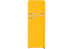 PYRAMIDEA Frigorifero Vintage Colorato Giallo Doppia Porta Ventilato 240 L Lordi (206 L Netti) MAMBO2402Y