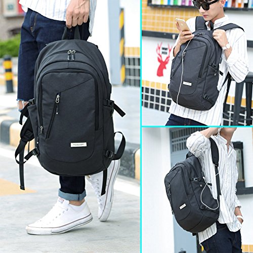 Rucksack Herren Damen, Rucksack Laptop 15,6 Zoll, Schulrucksack Uni, Daypack Camping, Casual Backpack, Schultertasche Reise, Wanderrucksack - 7