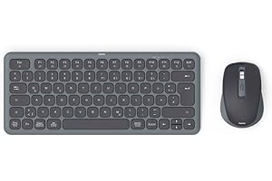 ‎HAMA Hama Tastatur Maus Set kabellos (Multi Device Tastatur und Maus mit Bluetooth/Funk für PC, Smartphone, Tablet, klein, mit Batterien, leise Scissortasten, Multimedia Tasten, deutsches QWERTZ-Layout)