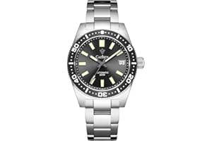 RollsTimi CADISEN 2024 Montre Homme 20 Bar Montre de plongée Homme NH35A Montre Automatique Montre mécanique 38mm Saphir C3 Horloge Lumineuse C8207 (Le Noir)