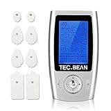 TEC.BEAN Mini TENS Massager with 12 modes and 8 electrode pads for pain management and pain relief