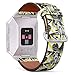 Produktbild Art-Strap Kompatibel mit für Fitbit Ionic - Uhrenarmband Ersatzarmbänder Lederarmband mit Edelstahl-Verschluss und Adapter (Schöne Blumen)
