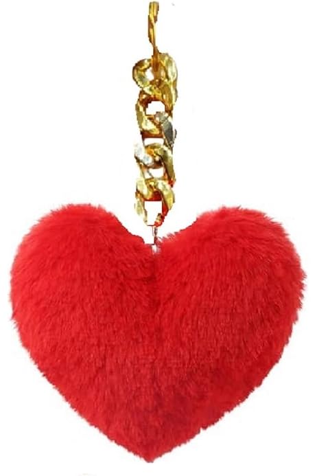 AK Store Red Heart Shape Love Rubber Keychain, Valentine Gift 