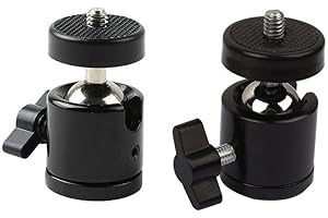 LODOU Lot de 2 mini trépieds à rotule - 360 ° - avec base à vis de 0,6 cm - pour appareil photo reflex numérique, caméscope