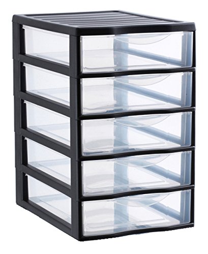 Sundis 4475003.0 Orgamix A6 5 Cassetti, Nero, 21 x 18 x 27.5 cm