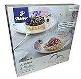  2 Frühstücksteller Aquarell Blütendekor Teller Porzellan Kuchenteller Blumen