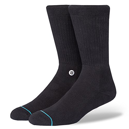 Stance Men's Icon Crew Socks Black White L