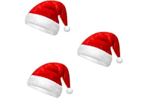 Tuofang Weihnachtsmütze, Nikolausmütze 3 Stück, Rot Weihnachtsfeier Hut, Weihnachten Mütze Plüsch, Verdicken Weihnachtsmann Hut Für Kinder Und Erwachsene