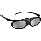 BOBLOV 3D Brille Aktive Shutter Glasses DLP-Link USB Schwarz Für BenQ W1070 W700 Dell Projektor (Schwarz 1Pack)
