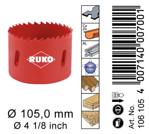 RUKO 106105 Bi – Metall Lochsäge 105 mm - 3