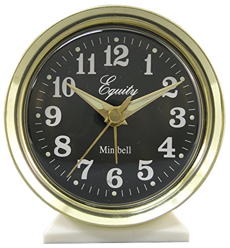 Equity by La Crosse 12020 Analog Key-Wound Bell Alarm Clock, 4.00 x 2.50, Gold