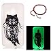 Produktbild Schutzhülle für Lenovo Moto G4 Play, GOCDLJ Ultra Thin TPU Luminous Fluoreszierendes Licht Leuchtende Nacht Hülle Muster Gel Skin Transparent Bumper Rand Cover Tasche Bunte Handyhülle Protective Case Schale schützende Durchsichtig Rückschale Clear Rubber Pattern Fall Handytasche Weiche Ränder Etui + Chinesischer Stil Rote Armbänder für Motorola Moto G4 Play Design Wolf und Federn