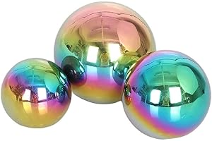 BESPORTBLE 3pcs Hollow Stainless Steel Balls Mirror Polished Decorative Ornaments for Outdoor Garden Decor Reflective Gazing Balls Various