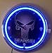 Produktbild NEONUHR - NEON CLOCK PUNISHER NEON BLAU MIT CHROM RAHMEN-LIMITIERT! DURCHMESSER = Ø 38 cm WANDUHR BELEUCHTET MIT BLAUEN NEON RING