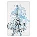 Produktbild WPLON Bathroom Bath Rug Kitchen Floor Mat Carpet,Going Away Party Decorations,Eiffel Tower Air Balloon Watercolor Bon Voyage Bird,Light Blue Black Blue,Flannel Microfiber Non-Slip Soft Absorbent