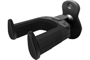 Gosizos Guitar Wall Mount Auto Lock Guitar Wall Hanger Automatic Locking Metal Guitar Hook for Electric Acoustic Guitar Bass, Banjo and Mandolin Guitar Accessories (Metal - 1pcs)