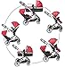 kidz kargo Dual DS Combi Double Pushchair with Carrycot (Berry Red)