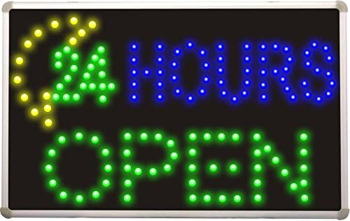 ADV PRO led051 24 Hours OPEN Moon Shop LED Neon Sign