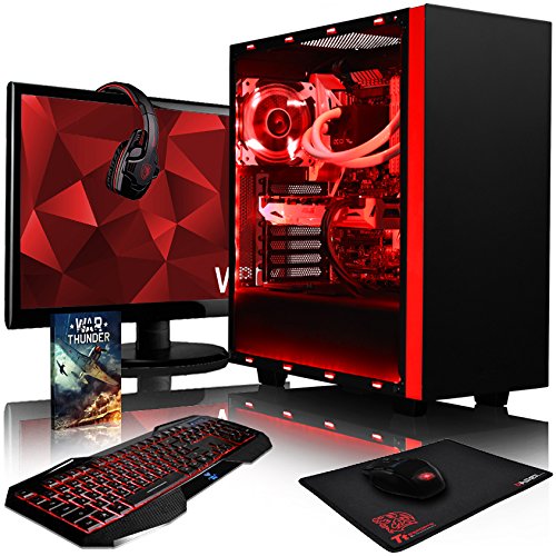 VIBOX Voxel GL750-285 Komplett-PC Paket Gaming PC - 4,5GHz Intel i7 Quad Core CPU, GTX 1050 GPU, Super, Wassergekühlter Desktop Gamer Computer mit Spielgutschein, 22" HD Monitor, Gamer Tastatur & Mouse, lebenslange Garantie* (4,2GHz (4,5GHz Turbo) Superschneller Intel i7 7700K Kabylake Quad 4-Core Prozessor CPU, Nvidia GeForce GTX 1050 2GB Grafikkarte GPU, 32GB Crucial Ballistix 2400MHz RAM, Kingston 480GB SSD, 2TB Festplatte, Alphacool Eisbaer Wasserkühler, Ohne Windows Betriebssystem)
