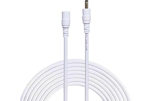 Liwinting 5m DC Cable de Extensión de Alimentación 1,35mm x 3,5mm Macho a Hembra Cable de Extensión, Adecuado para Cámaras, Adaptador de Corriente, Cámara IP Inalámbrica y Mucho Más - Blanco