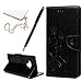 Price comparison product image Galaxy Note 9 Case - Flip Folio Wallet Cover Leather Case Chic Vines Embossed Design Card Holder KickStand Protective Phone Phone Case for Samsung Galaxy Note 9 ,with Dust Plug & Stylus - Black