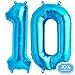 Produktbild FUNXGO Folienballon Zahl in Blau - XXL / ca.100cm Riesenzahl Ballons - Folienballons für Luft oder Helium als Geburtstag, Hochzeit , Jubiläum oder Abschluss Geschenk, Party Dekoration (Blau [ 10 ])