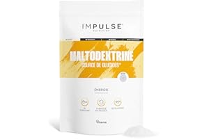 Maltodextrine 100% pure - Boisson d'entraînement et énergie - 95% de Glucides - Assimilation Rapide - Goût Neutre & Soluble - Sport & Performance - Vegan - Fabriqué en France - IMPULSE NUTRITION