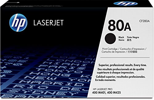 HP 80A (CF280A) Schwarz Original Toner für HP Laserjet Pro M401, HP Laserjet Pro M425