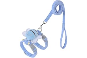 MSLSOZ Katzengeschirr Mit 1,2 Meter Die Leine und Katzenträger,verstellbar,leicht und weich,geeignet für kleine Hunde,Kaninchen und Katzen.Halsumfang 23 cm bis 30 cm,Brustumfang 32 cm bis 46 cm (Blau)