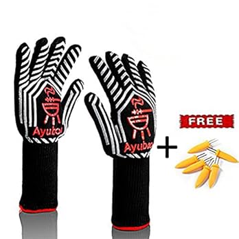 Grillhandschuhepremium Ofenhandschuheextra Lange Topfhandschuhebackhandschuh Extrem Hitzebestndige Sicherheitschwarz1 Paar Von Ayuboom