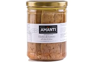 AMANTI TASTE AND PASSION Filetti di Tonno all'Olio d'Oliva | Amanti Food | 1kg | Lavorati a Mano | Alta Qualità Artigianale | Cotti a Vapore | Confezione Regalo