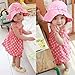 ROPALIA Baby Girls Costume 3pcs Dress+Pants+Hat Set Pink Dot Clothes 0-36M