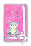 Kuschlige Babydecke SUPER FLAUSCHIG mit Namen und Datum bestickt Kinderdecke