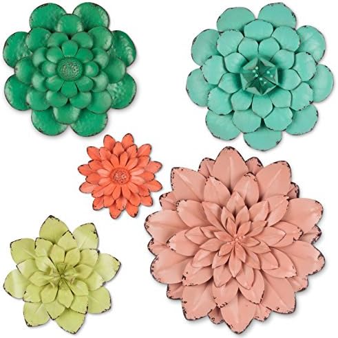 Lone Elm Metal Wall Flowers, Multi, 18.11" x 18.11" x 3.54"