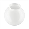 LUMIS Splayed/Flanged Neck Glass Globe Replacement Lampshade for Ceiling Lights. 15.0cm Diameter (6”), Neck: 7.8cm (3"), White