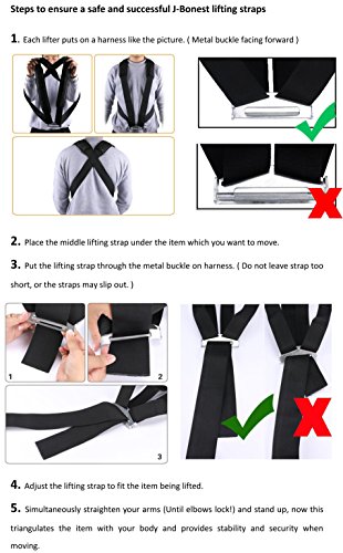 Herausnehmbar Tragegurt Schulter Hebegurt für Möbel und Umzug – 2 tlg - 7