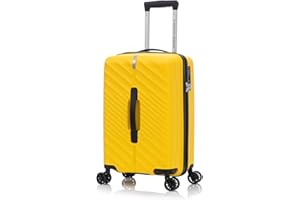 Preston Morgan 55x34x25cm Cabin Suitcase Polypropylene Super Lightweight Trunk Luggage Approved for 100+ Airlines Including EasyJet, British Airways (Yellow, 47Liter)