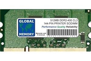 GLOBAL MEMORY 512MB 144-PIN DDR2 SODIMM MEMORY RAM COMPATIBLE WITH PRINTERS (CC416A, 317-5645, CE483A, MDDR2-512)